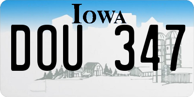 IA license plate DOU347