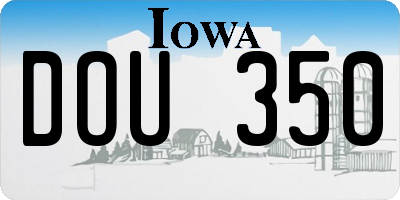 IA license plate DOU350