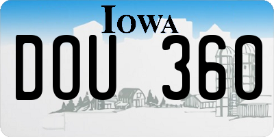 IA license plate DOU360