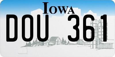 IA license plate DOU361