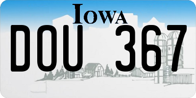 IA license plate DOU367