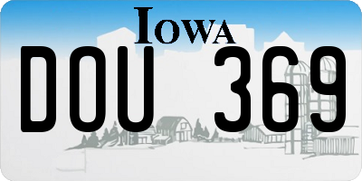 IA license plate DOU369