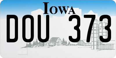 IA license plate DOU373