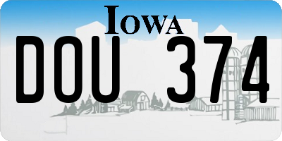 IA license plate DOU374