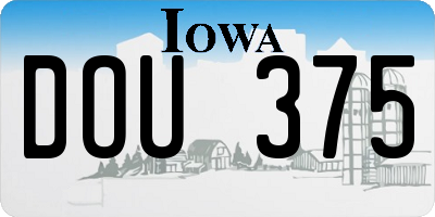 IA license plate DOU375