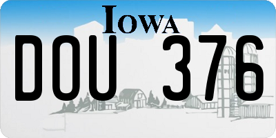 IA license plate DOU376