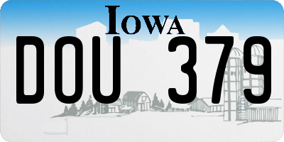 IA license plate DOU379