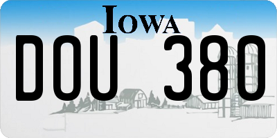 IA license plate DOU380