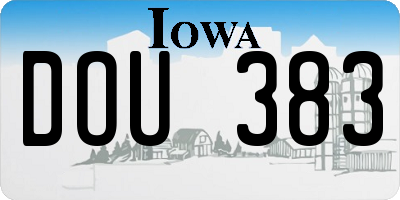 IA license plate DOU383