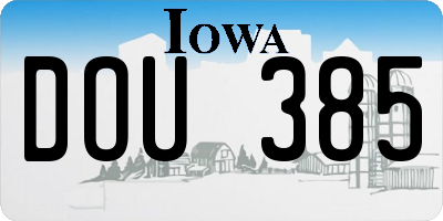 IA license plate DOU385