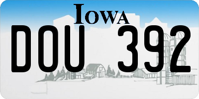 IA license plate DOU392