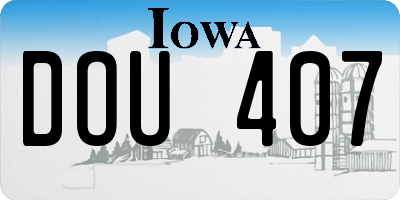IA license plate DOU407