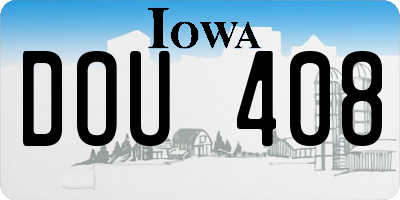 IA license plate DOU408