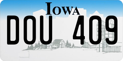 IA license plate DOU409