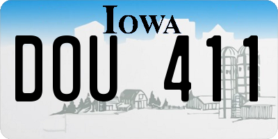 IA license plate DOU411