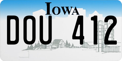 IA license plate DOU412