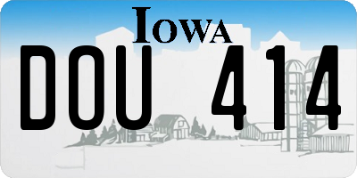 IA license plate DOU414