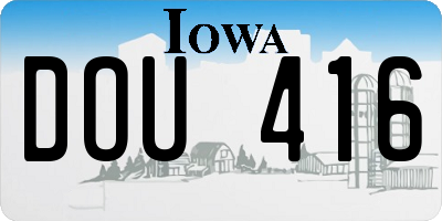 IA license plate DOU416
