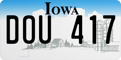 IA license plate DOU417