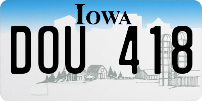 IA license plate DOU418