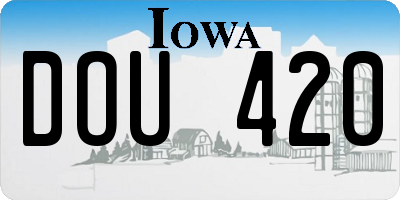 IA license plate DOU420