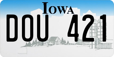 IA license plate DOU421