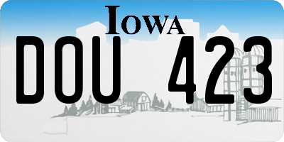 IA license plate DOU423