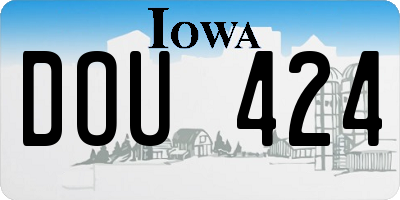 IA license plate DOU424