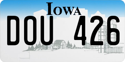 IA license plate DOU426