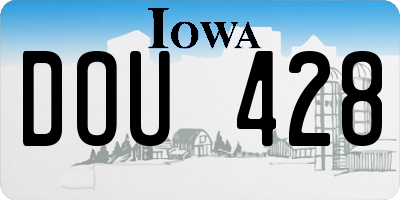 IA license plate DOU428