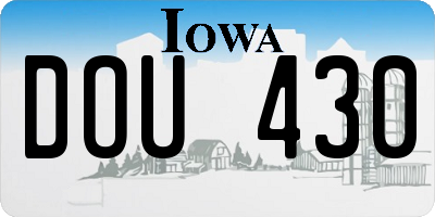 IA license plate DOU430