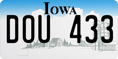 IA license plate DOU433