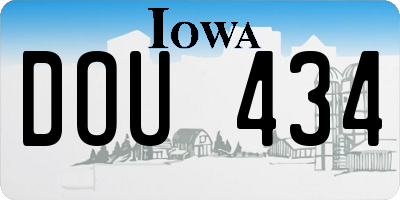IA license plate DOU434