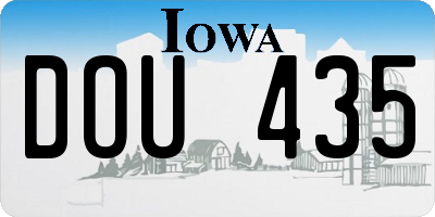 IA license plate DOU435
