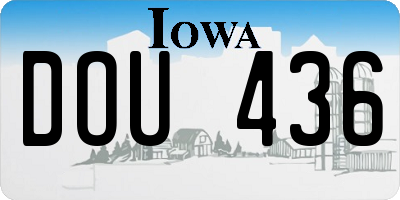 IA license plate DOU436