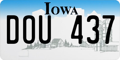 IA license plate DOU437
