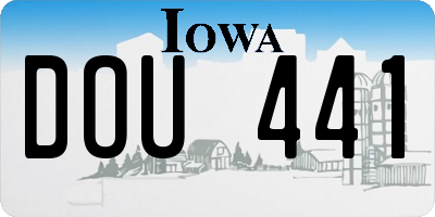 IA license plate DOU441