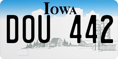 IA license plate DOU442