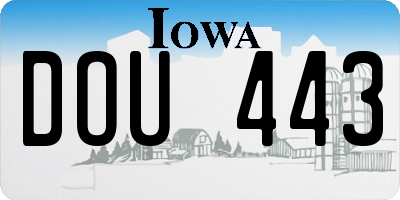 IA license plate DOU443