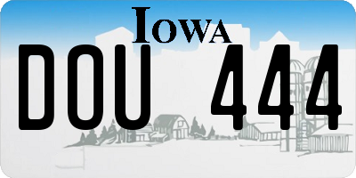 IA license plate DOU444