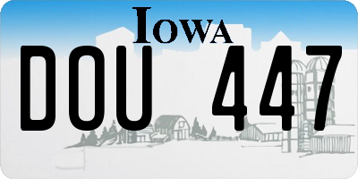 IA license plate DOU447