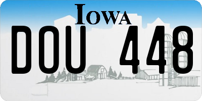IA license plate DOU448