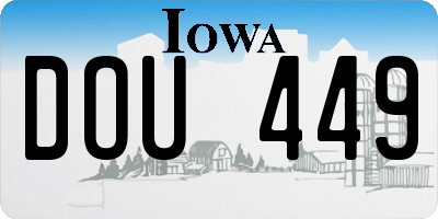 IA license plate DOU449