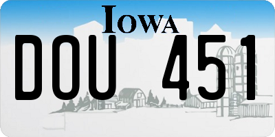 IA license plate DOU451