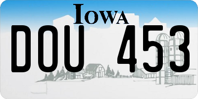 IA license plate DOU453