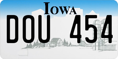 IA license plate DOU454