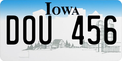 IA license plate DOU456