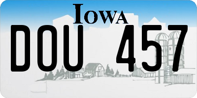 IA license plate DOU457