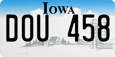 IA license plate DOU458