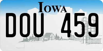 IA license plate DOU459